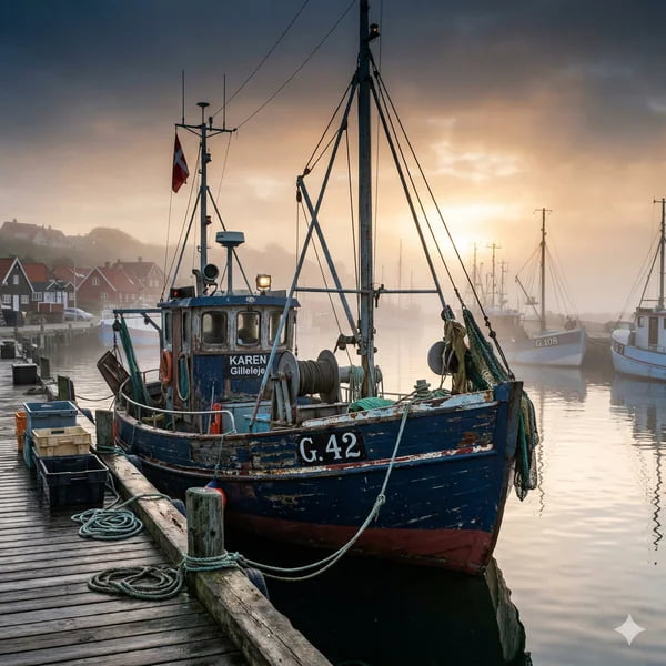 Fiskerbåd genereret med Google Gemini